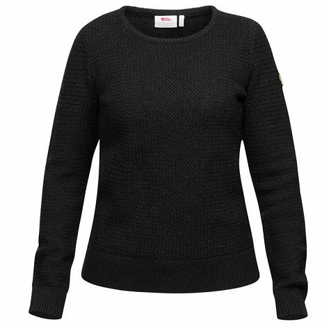 Fjällräven Women Övik Sweater Black PH105646 Philippines